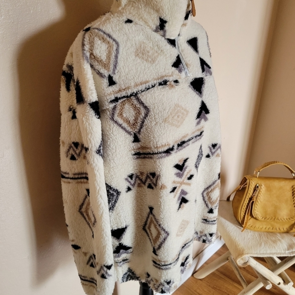 LAST 1 CAMPER Soft Tribal Quarter Zip Pullover - Picture 13 of 15